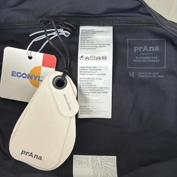 NWT Prana Summer Wave Solid Black mid rise full coverage Swim Bikini Bottom - Picture 8 of 13